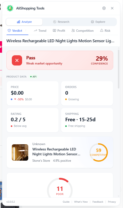 AI-powered Verdict Score for product evaluation