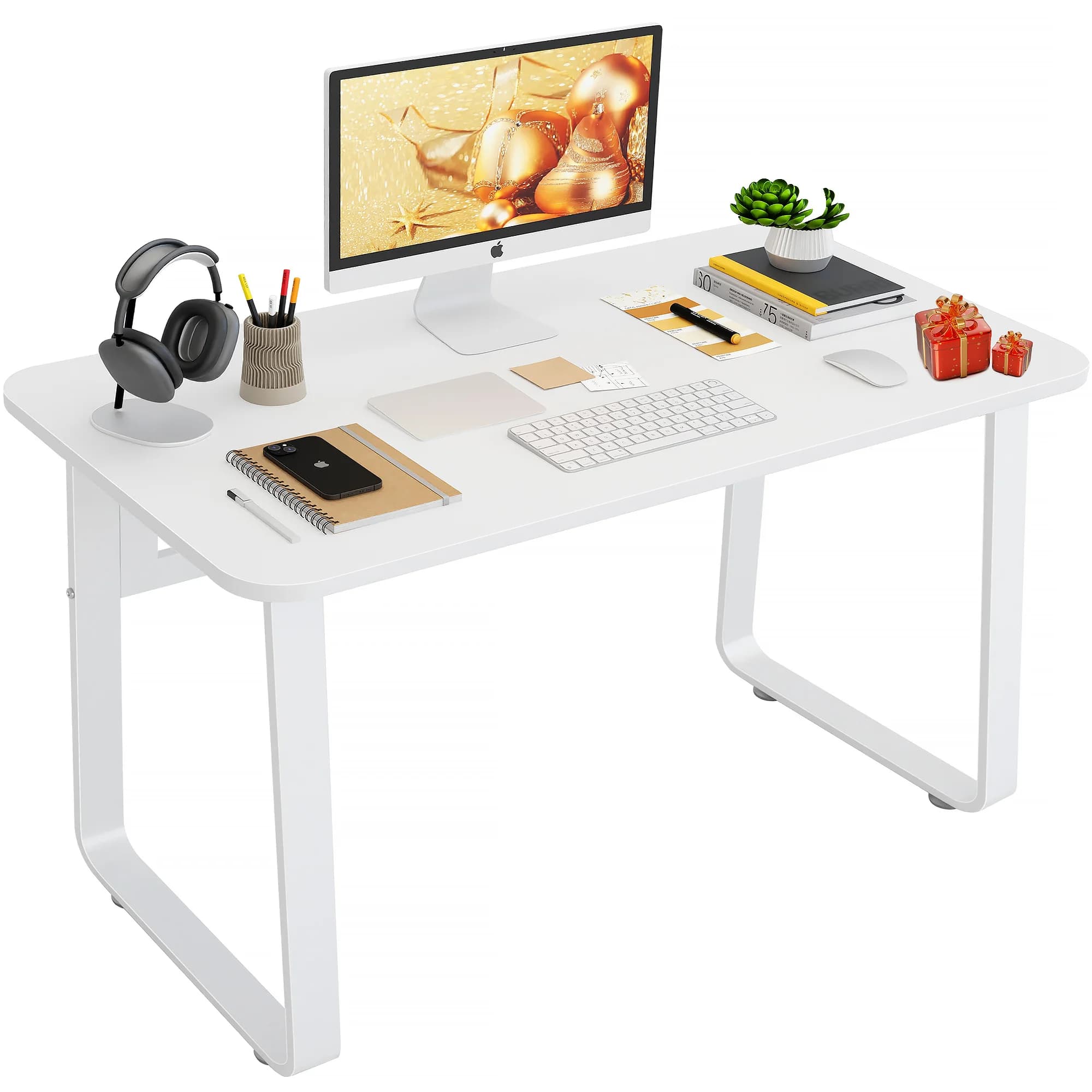 Modern Computer Desk, Minimalist Style Desk Table with Sturdy Structure for Home and Office, 100/120*60cm