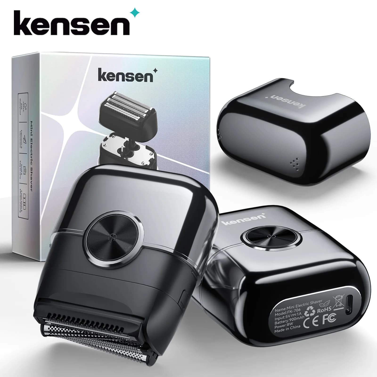 KENSEN S26 Electric Shaver for Men 4D Floating Blades Foil Shavers Waterproof 8000RPM Beard Trimmer Portable Mini Electric Razor