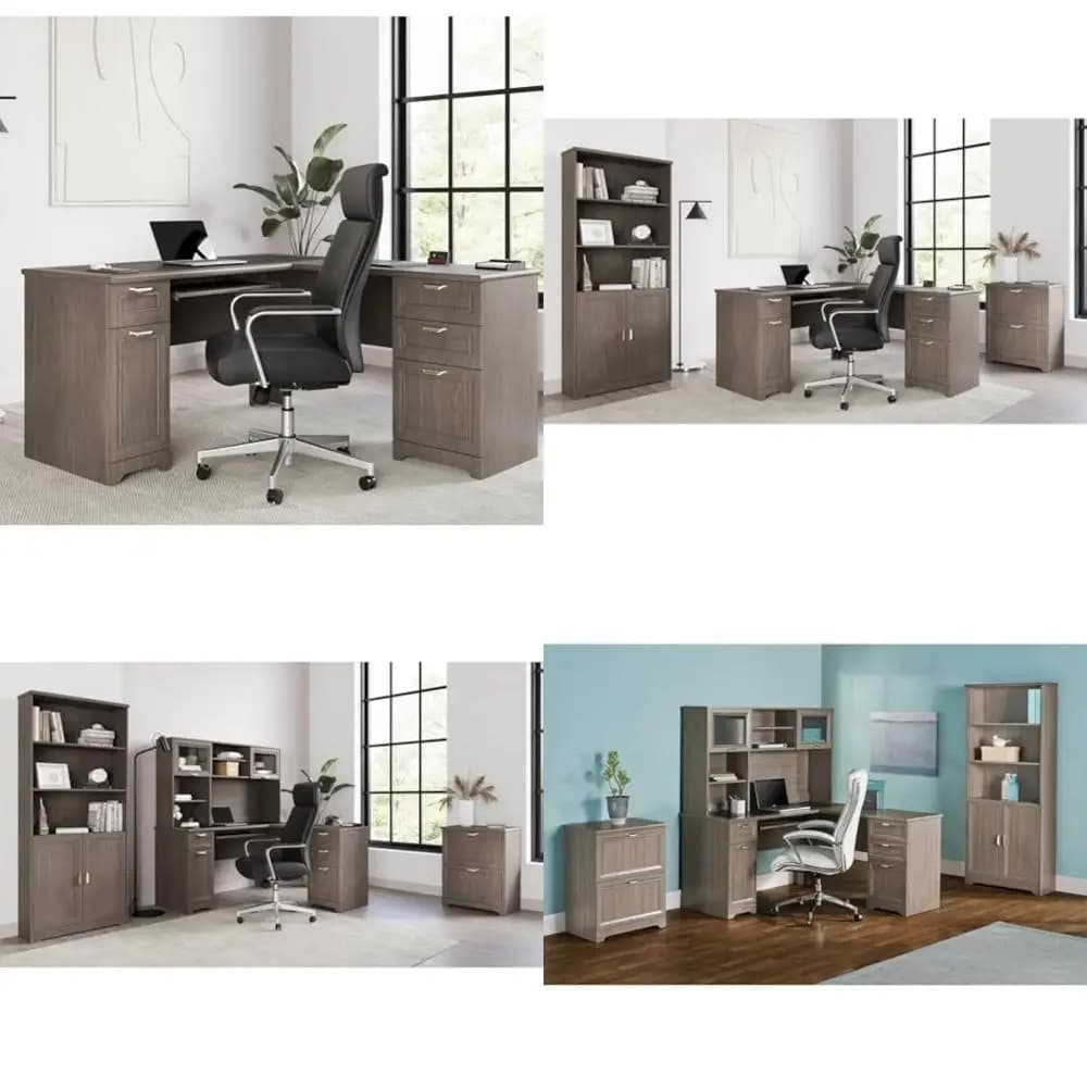 Magellan 59W Gray L-Shaped Corner Desk for Computers