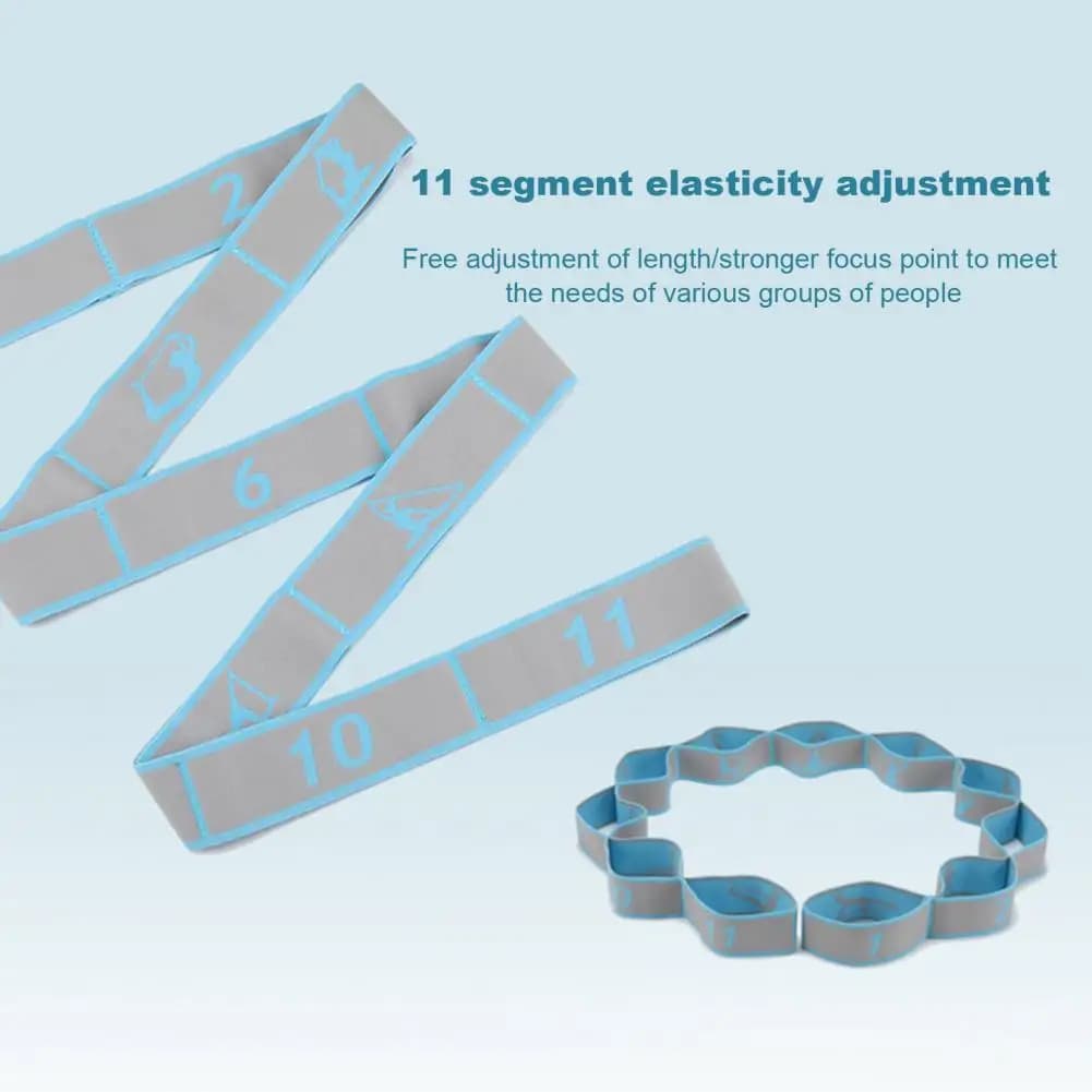 Yoga Stretching Strap with 11 Loop Physical Therapy Pilates Ballet Body Leg Stretcher Elastic Band Home Workout Resistance Band