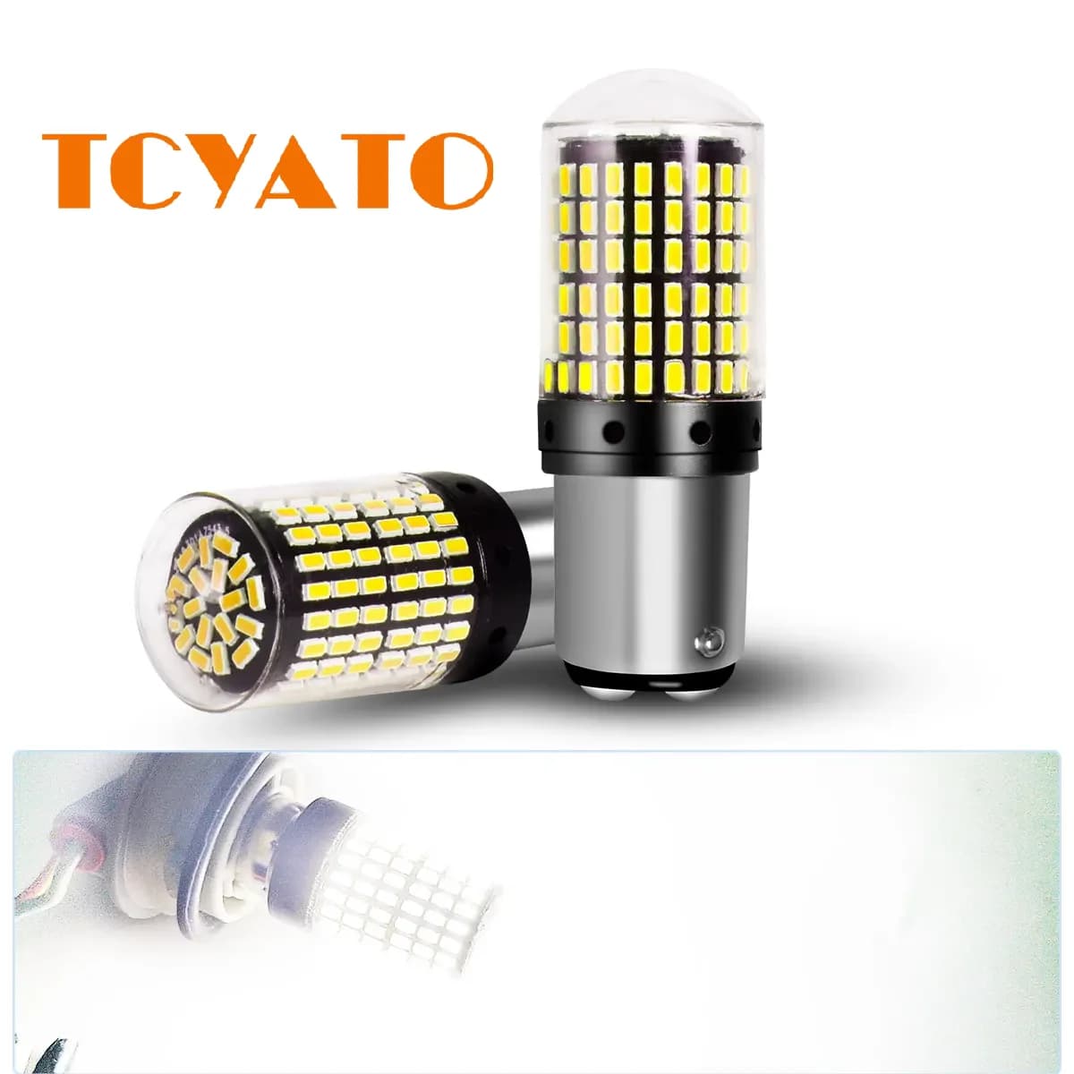 2Pcs 1156 BA15S P21W BAU15S PY21W T20 7440 W21W 3157 1157 P21/5W W21/5W LED Bulbs 144smd led CanBus lamp For Turn Signal Light