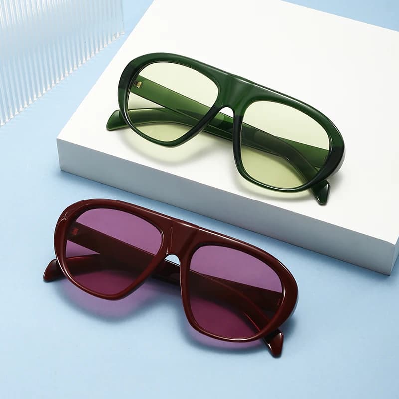 New Oversized Pilot Sunglasses Women Men Vintage Brand Sun Glasses Women Trendy Luxury Brand Designer Outdoor Shades
