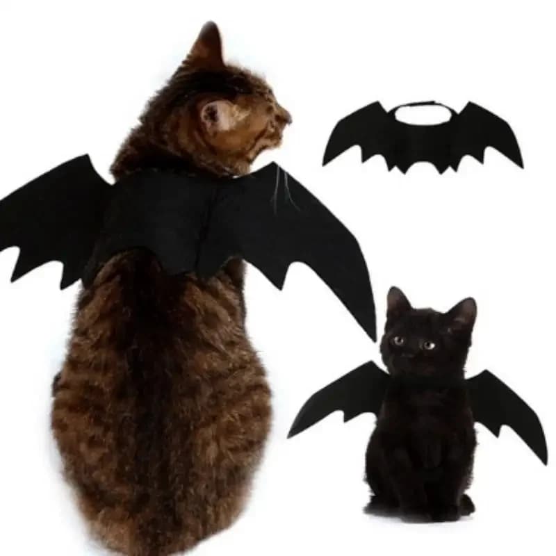 Creative Halloween Cute Pet Clothes Black Bat Wings Harness Costume Halloween Cosplay Cat Dog Halloween Party For Pet Supplies