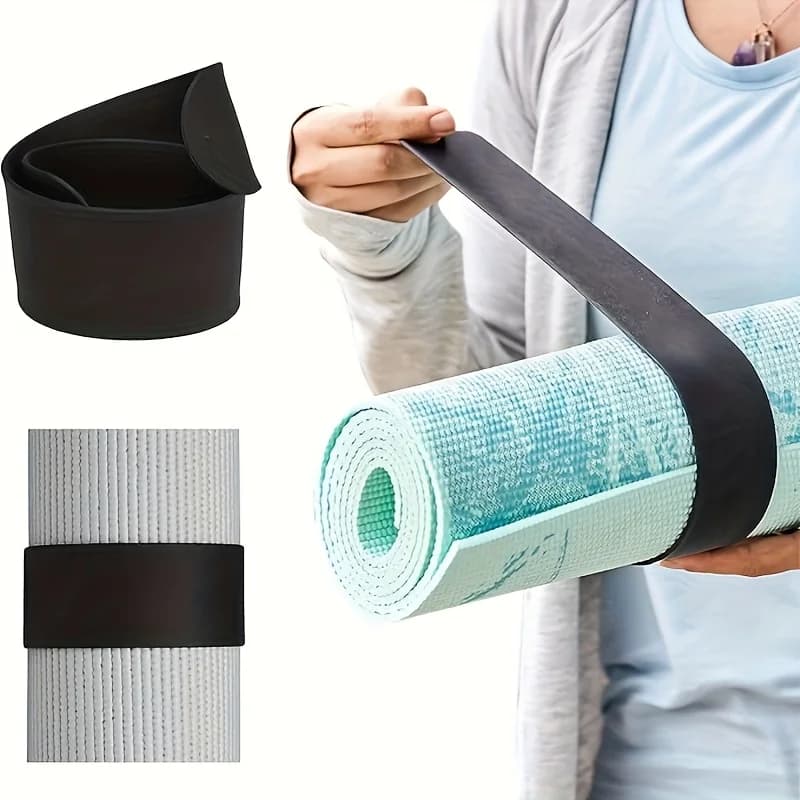 Yoga mat binding special extra long patting ring patting strap, one press can tightly roll up and fix the mat, suitable for most