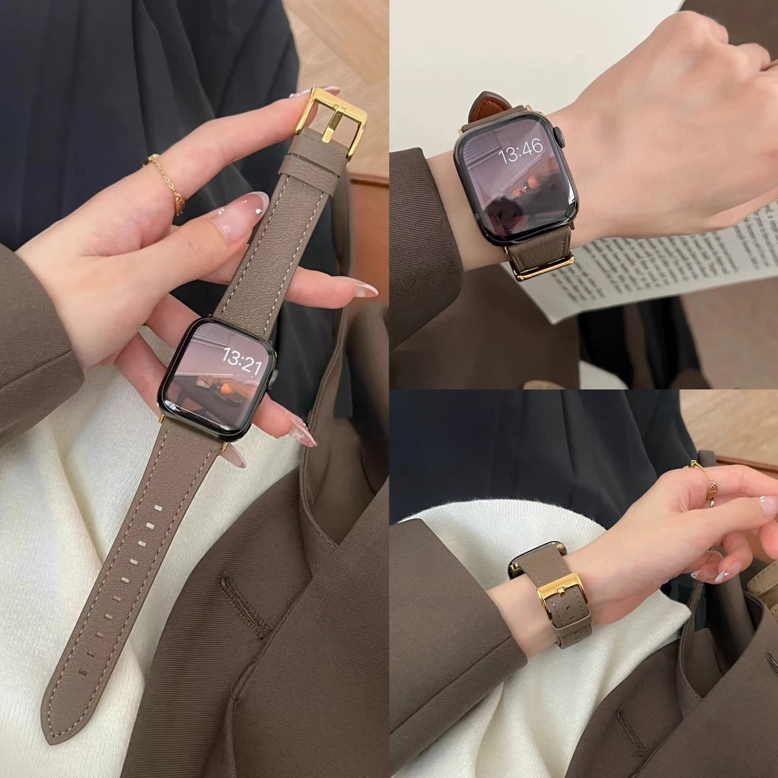 Leather Loop For Apple Watch Band For Women Sport Correa 38mm 40mm 41mm 42mm 44mm 45mm 46mm 49mm , Strap For IWatch