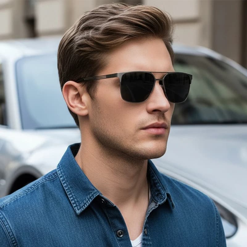 New Style Metal Polarized Sunglasses, Fashionable Double Frame Sunglasses, Suitable For Driving And Sun Protection 5149