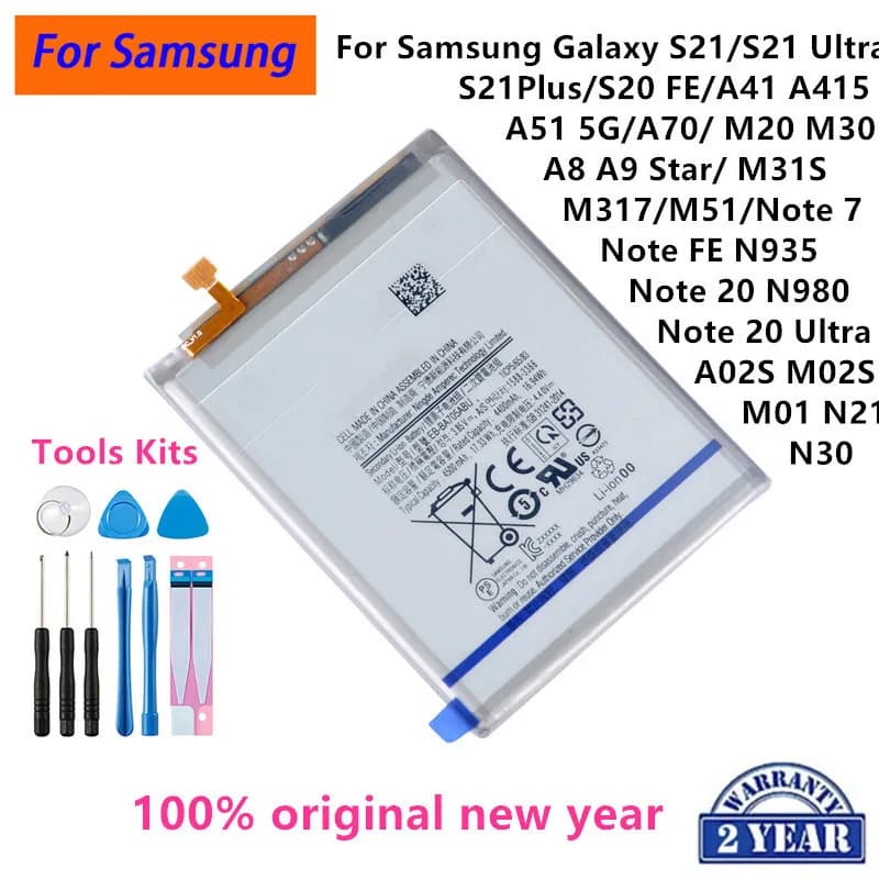 Brand New Battery For Samsung For Samsung Galaxy S21/S21 Ultra/S21Plus/S20 FE/A41/A51 5G/A70/Note 20/ Note 20 Ultra/A02S