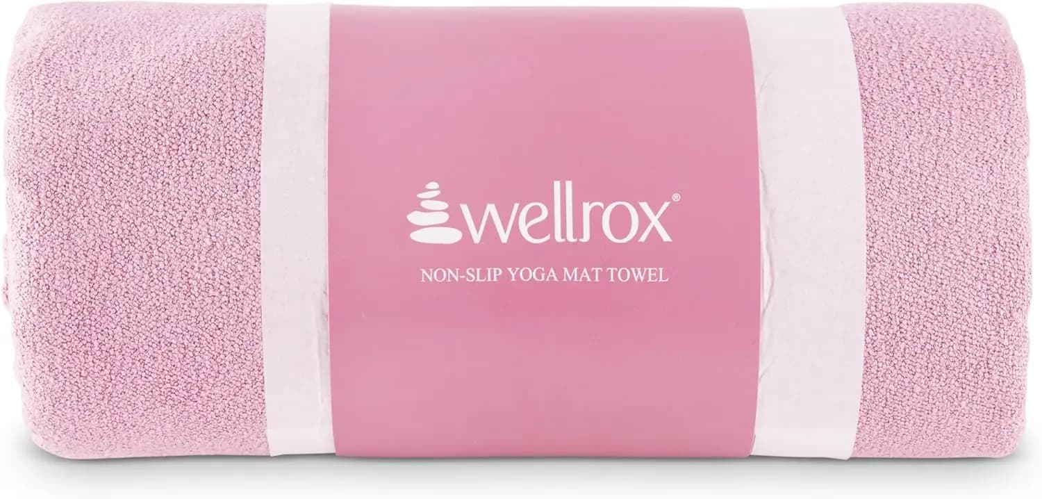 Non Slip Yoga Mat Towel Ultra Absorbent Quick Dry Microfiber Hot Yoga Towel for Pilates Bikram Fitness 74x26 Pink