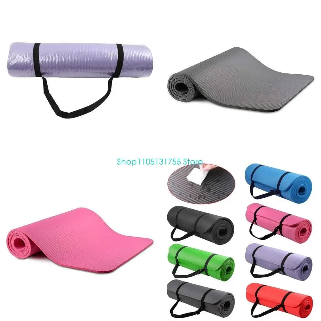 K0EF 1 Set Yoga Mat for Extra Thick 1cm Pilates Fitness Cushion Non Slip Exercise Pad