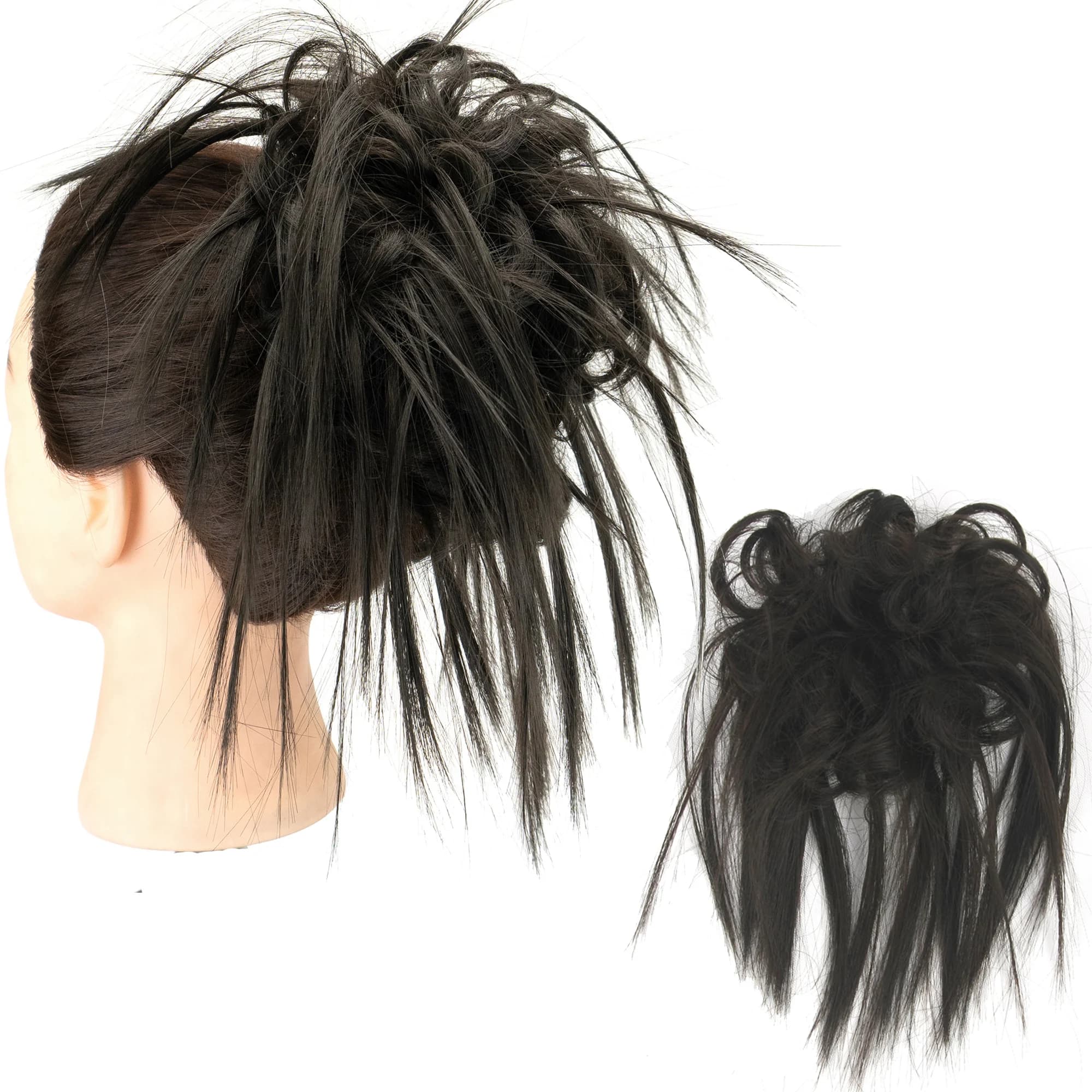 Synthetic Messy Hair Bun Piece Updo Fake Scrunchies Extension Curly Hairpieces Ponytail Chignon Headband Hair Buns for Women