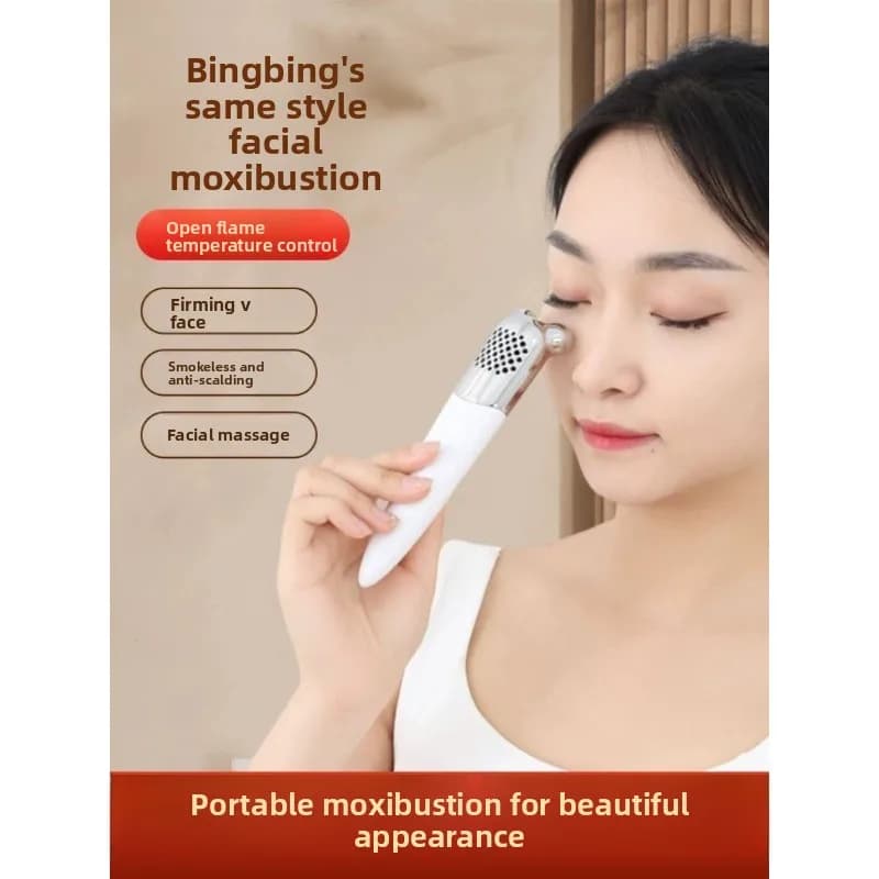 Facial Peach Moxibustion Jar - Face-Specific Mini Massage Beauty Device, Low-Smoke Moxibustion Tool for Skincare