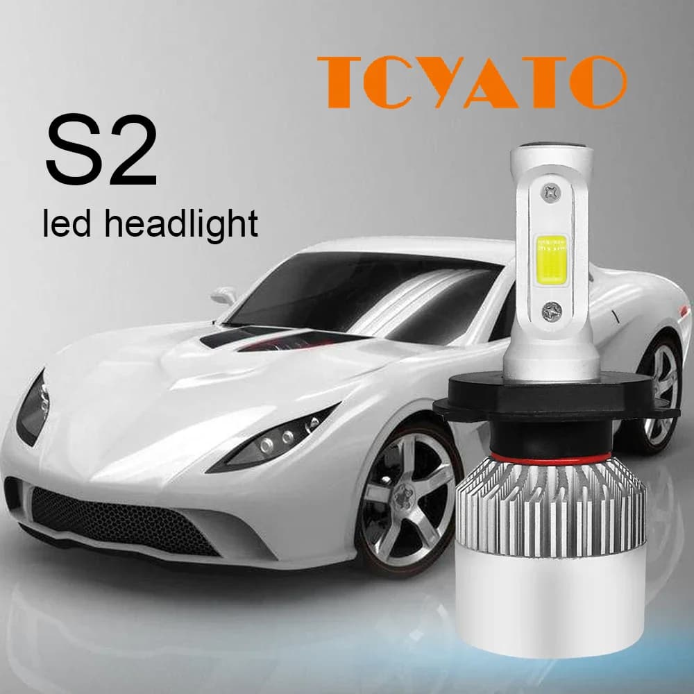 2pcs Car S2 Headlight Bulbs LED H1 H7 H4 9005 9006 Auto 72W 8000LM 6500K No Error Lamp Low High Beam 9-36V For lights