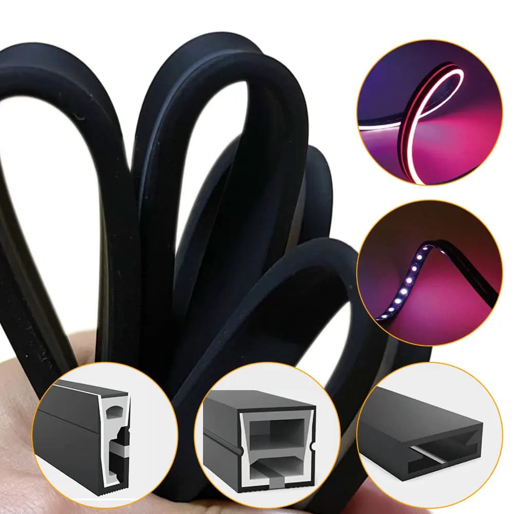 SK6812 WS2812B WS2811 Black Silica Gel Tube Soft Rope Tube Led Neon IP67 Waterproof For 5050 RGB Flexible Strip Light 1M-5M