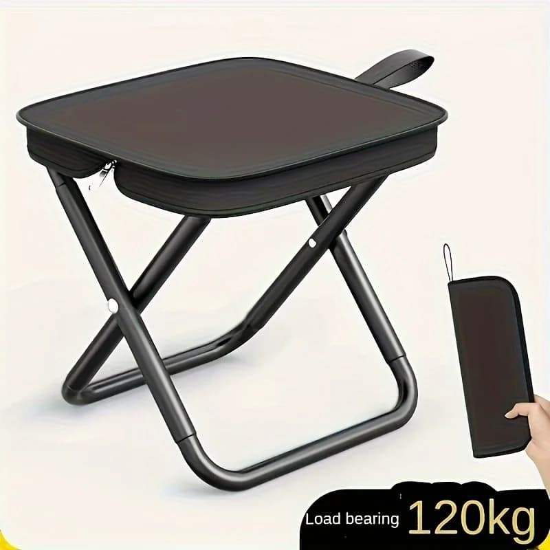 Portable Folding Stool with Handle, Outdoor Camping Fishing Stool, Zipper Stool for Outdoor