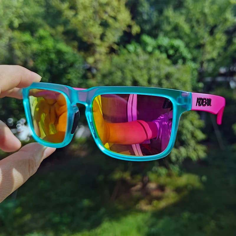 New KDEAM Square Polarized Sunglasses For Men Sports Glasses Couple Fashion Unisex Brand Trendy Color Blocking Sunglasses Legs