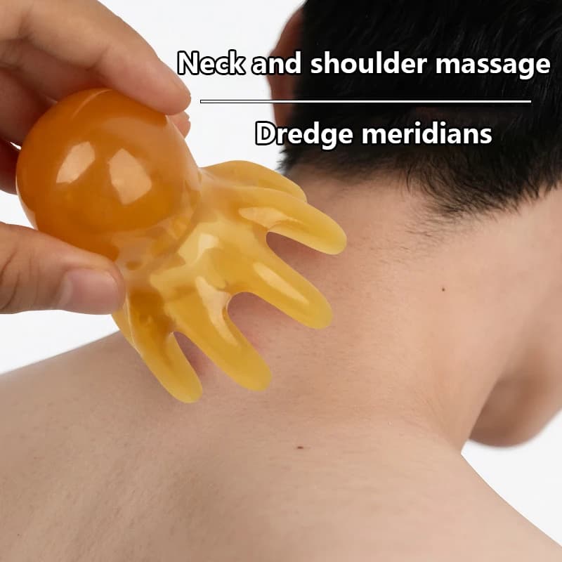 Cute Octopus Scalp Massage Comb (Resin)｜Korean Hair Care, Stress Relief, Anti-Hair Loss, Portable Head Massager for Home & Trave