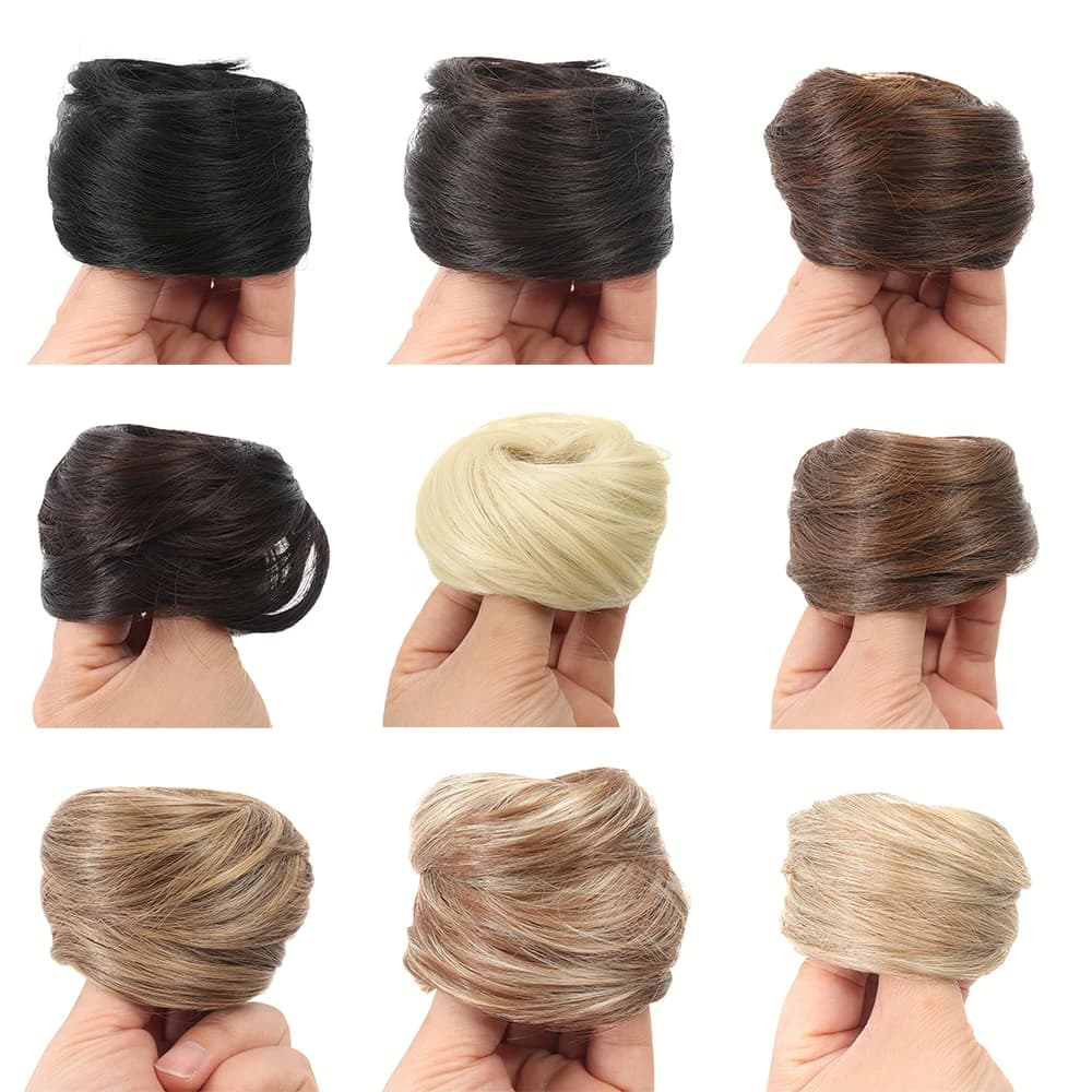 1pc Messy Hair Bun Hair Scrunchies Extension Straight Messy Synthetic Chignon for Women