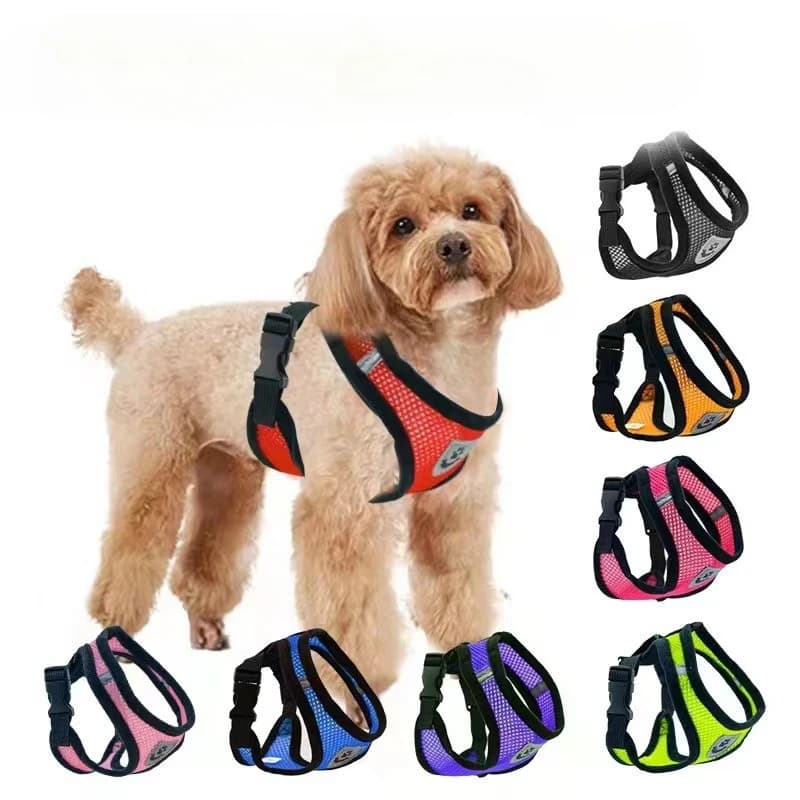 Puppy Harness Set Dog Accessories Adjustable Puppy and Cat Harness Vest French Bulldog Chihuahua Dog Collar Pet Leash Supplies