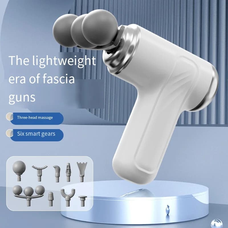 Mini Electric Fascia Gun Multi-Headed Muscle Massager for Home Fitness Relaxing Neck Arm Leg Ideal home fitness mini fascia gun