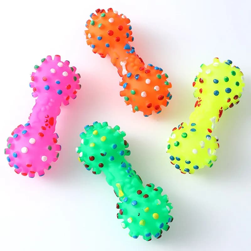 Indestructible Vinyl Dog Chew Toys-Eco-Friendly Cleaning Teeth Interactive Puzzle Toys Built-in Whistle for Aggressive