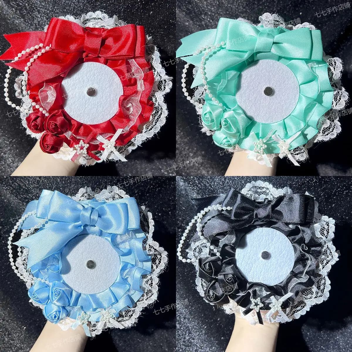 Cute Lolita Badge Display Holder for Ita Bag Anime Handmade Badge Rosette Ita Bag Accessory Ita Bag Decoration