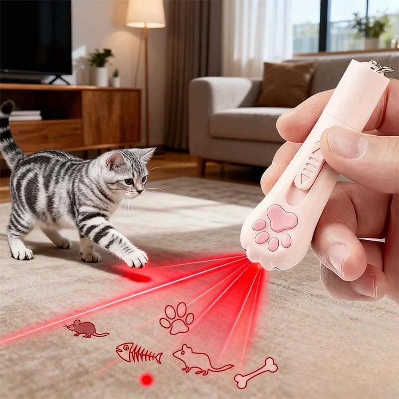 USB Rechargeable LED Laser Cat Toy Cute Transform Pattern Interactive Pet Training Light Pen with Bright  Pet Products