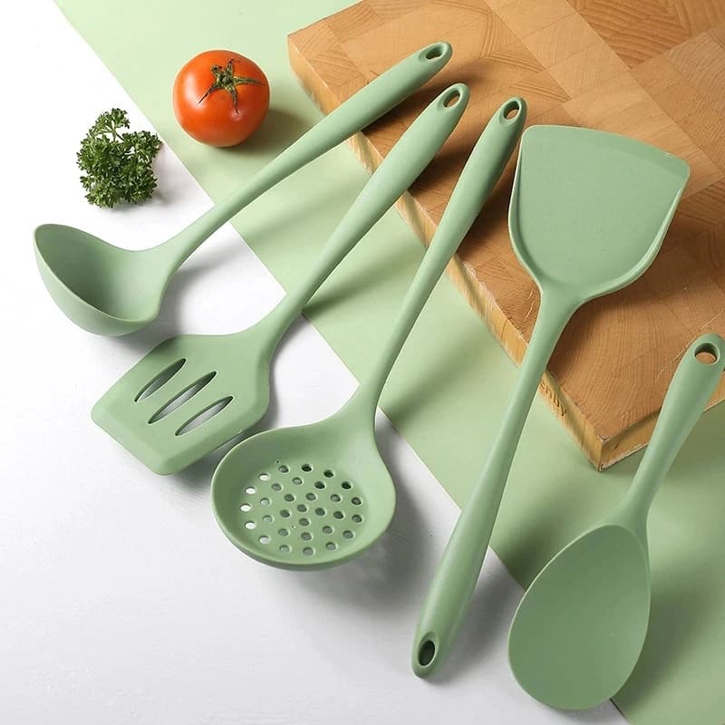 5pcs Kitchen Utensils Set Non-stick Kitchenware Cooking Tools Spoon Soup Ladle Spatula Shovel Tools Gadget Accessories OK 1360
