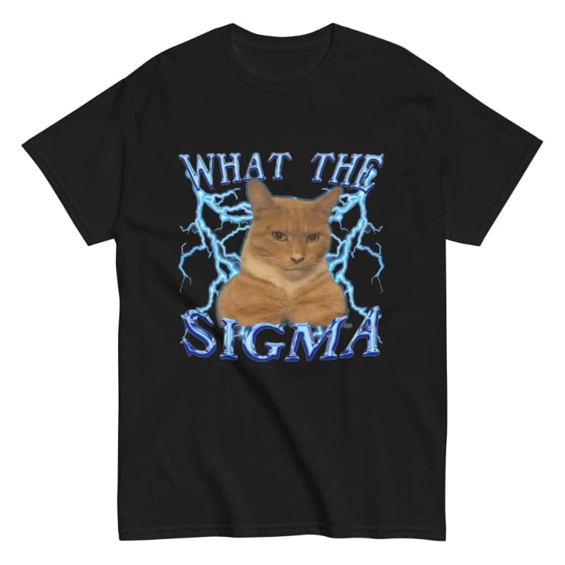 Sigma Cat T-shirt | Fun Shirt, Imitation T-shirt, Tiktok Shirt, Fun Gift Shirt, Meme Shirt Fashion Casual Short Sleeve Men Women