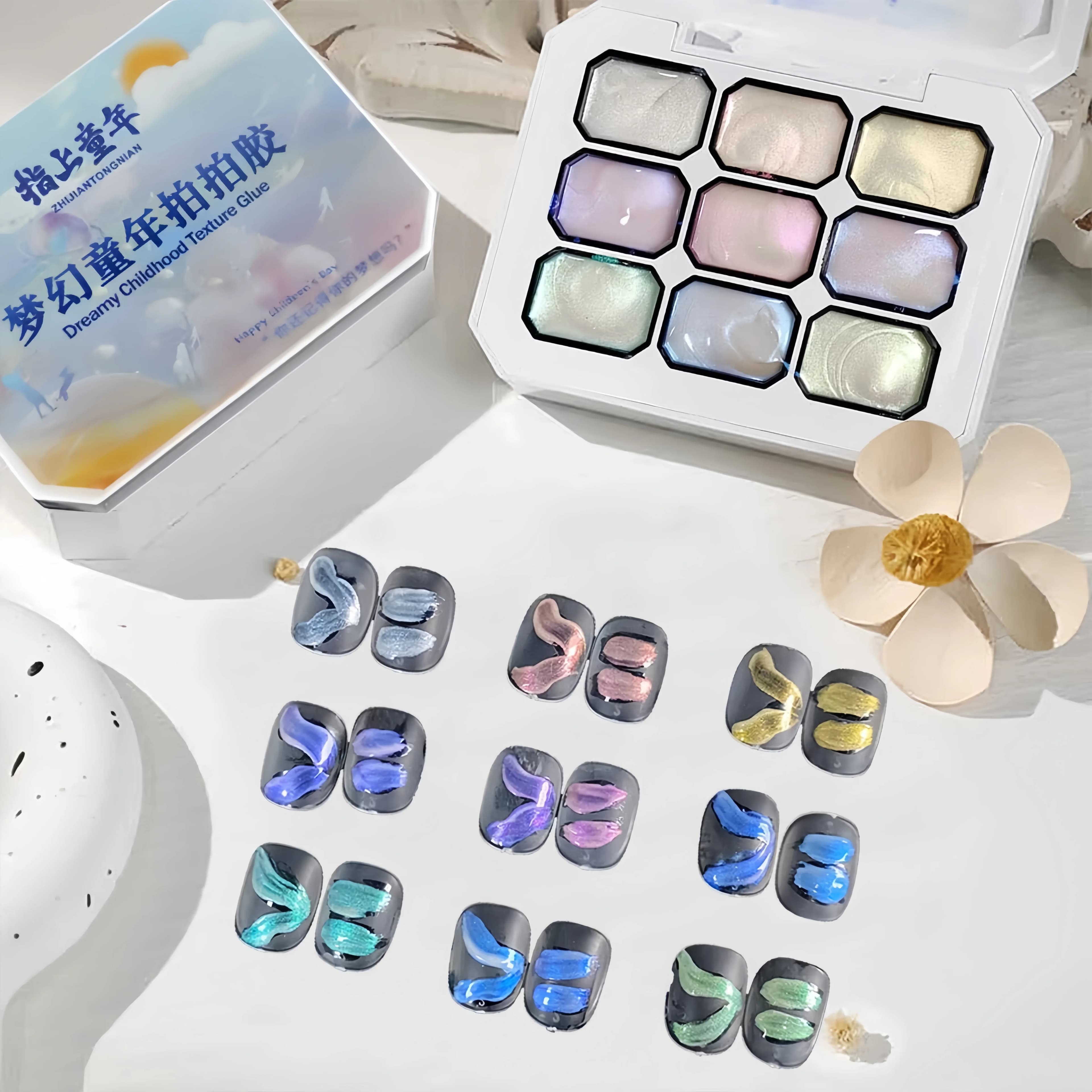 9-color solid nail polish, patting gel gradient color semi permanent UV&LED gel nail art creation salon DIY,summer popular