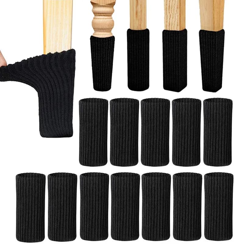 4/24Pcs Chair Legs Socks Knitted Furniture Feet Floor Protectors Anti-slip Pads Silent Thicken Table Chair Leg Socks Covers