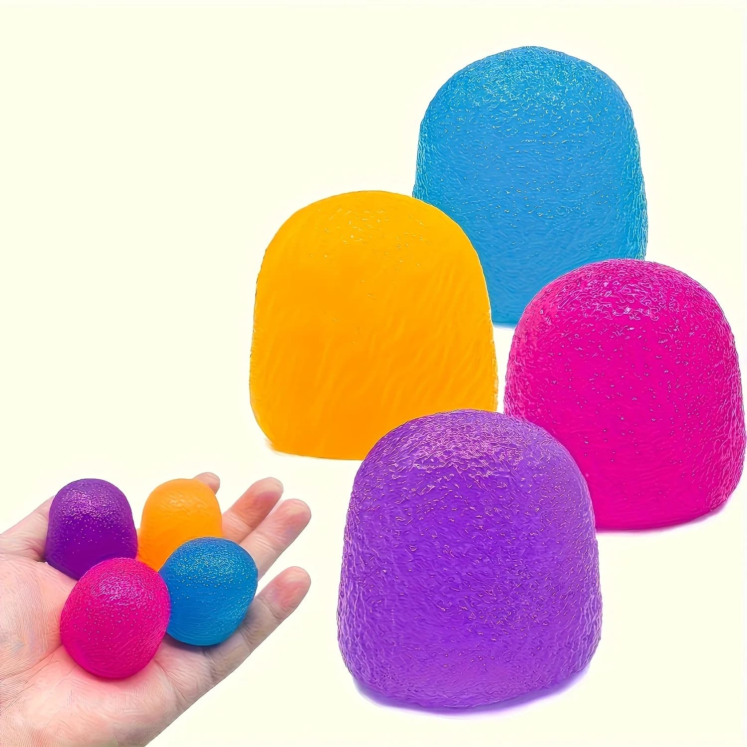 2Pcs Squeezable Candy Shaped Stress Relief Toys, Colorful Textured Surface Squishy Toys, Ideal Holiday Gift