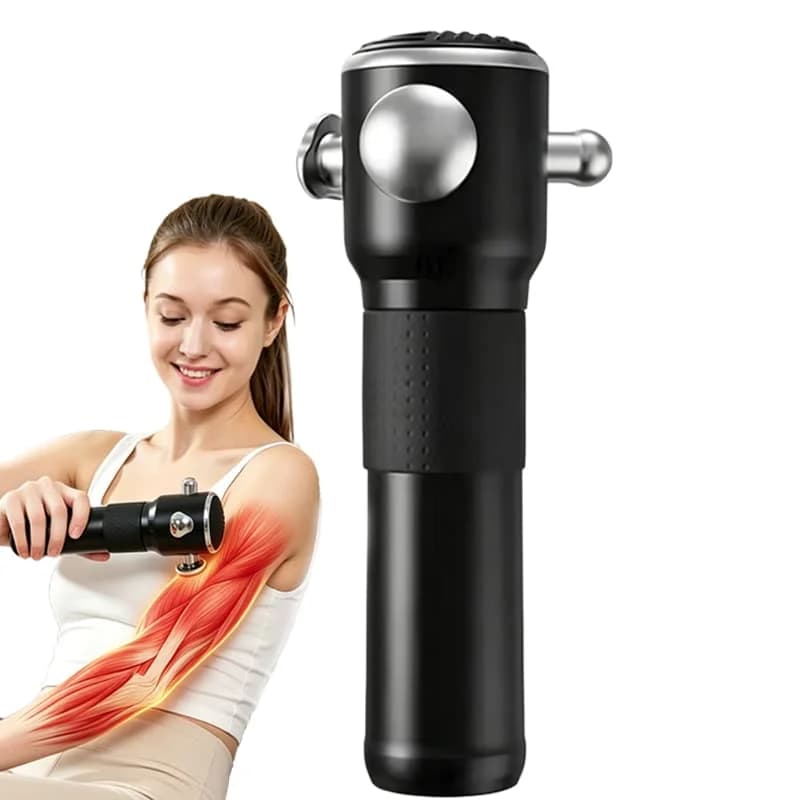 Massage Gun Fascia Release Instrument 4 Heads Full Body Muscle Massager Shoulder Neck Back Legs Pain Relief 3 Speed USB Charging