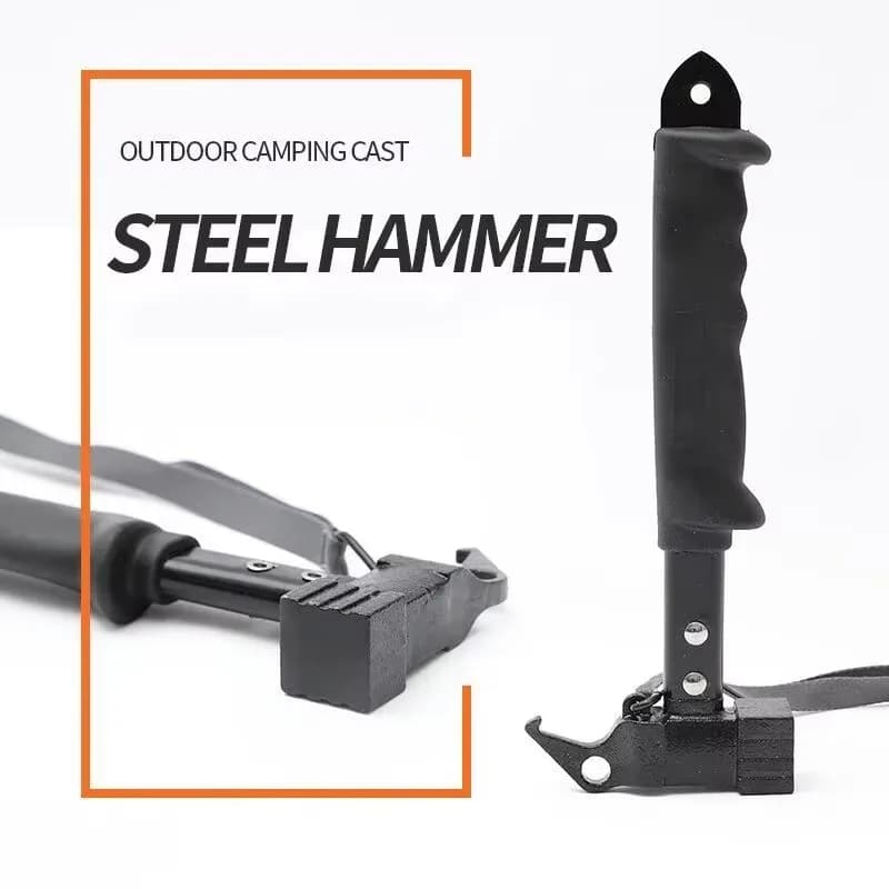 Camping Hammer 12" Small Lightweight Functional Tent Stake Hammer for Outdoor Survival, Hiking, Backpacking, Camping Gear