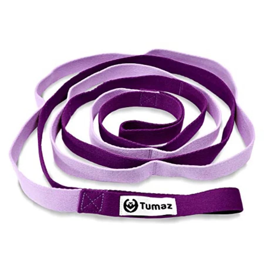 Stretching Strap - 10 Loops Non-Elastic Yoga Strap - Perfect Home Workout Stretch Strap for Physical Therapy Yoga Pilates Flexi
