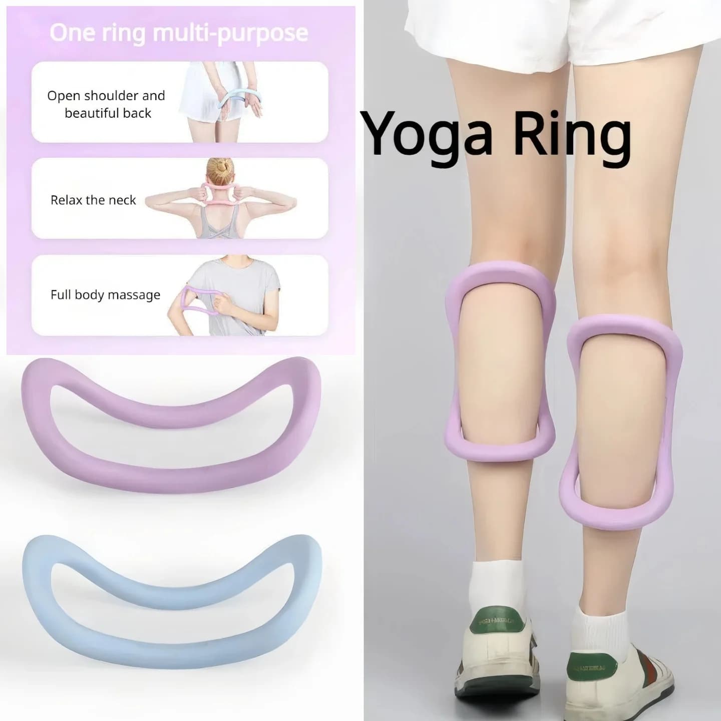 1Pc Yoga Pilates Ring After Massage Calf Elastic Neck Yoga Ring Suitable For All Ages TPE Soft Yoga Circle Fitness Equipment