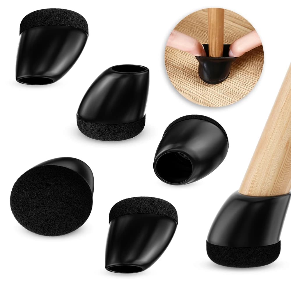 8PCS Chair Leg Floor Protectors Foot Cover Thick Wrap Felt Pads Silicone Furniture 15°-25° Table Feet Protect Hardwood Floors