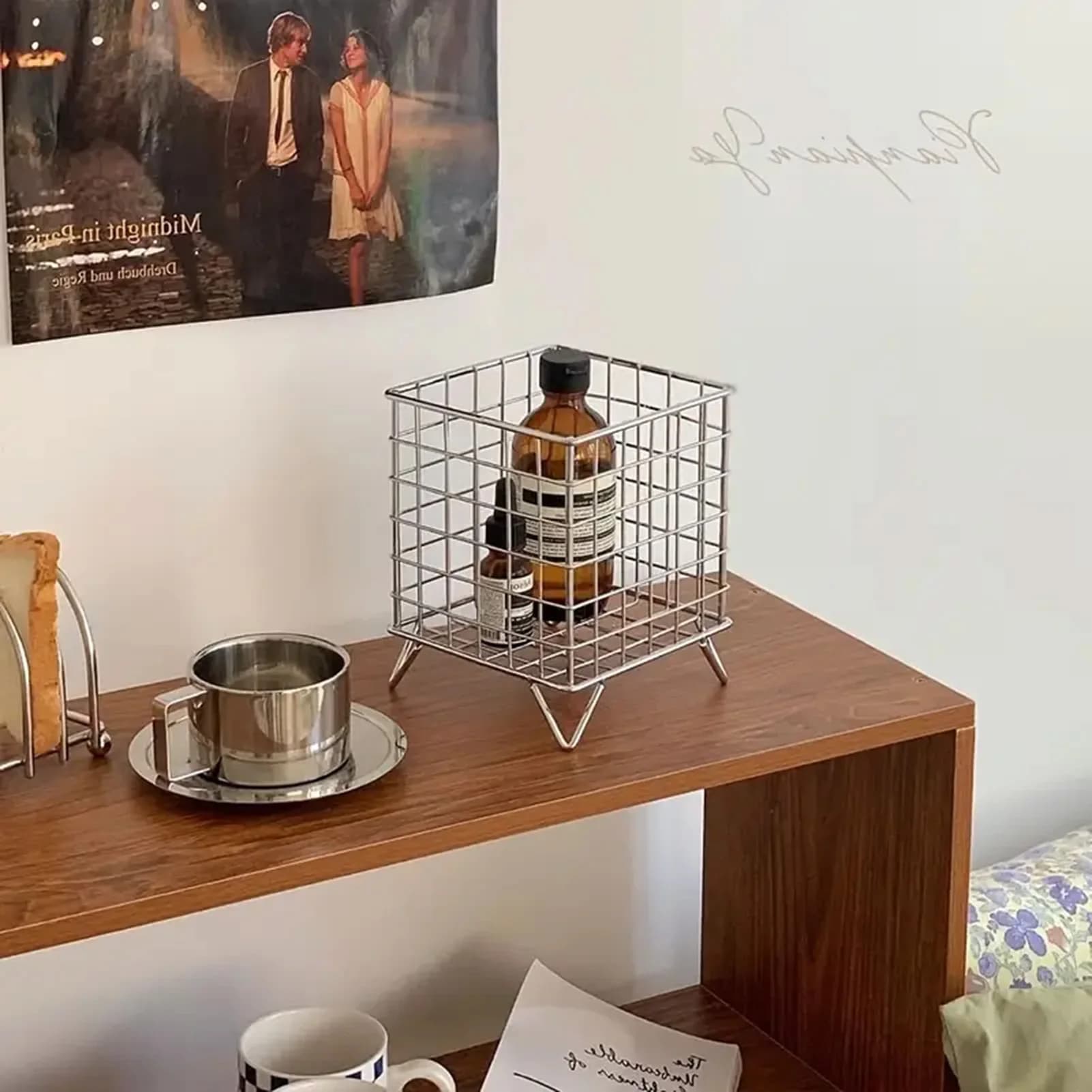 Iron Craft Storage Shelf Creative Desktop Organizer Box Large Capacity Storage Basket for Office Home Kitchen Organization