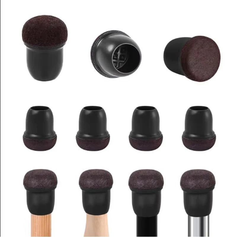 8PCS Chair Leg Floor Protectors Round Silicone Furniture Leg Foot Covers Table Feet Cups For Hardwood Floors Thick Wrap Felt Pad
