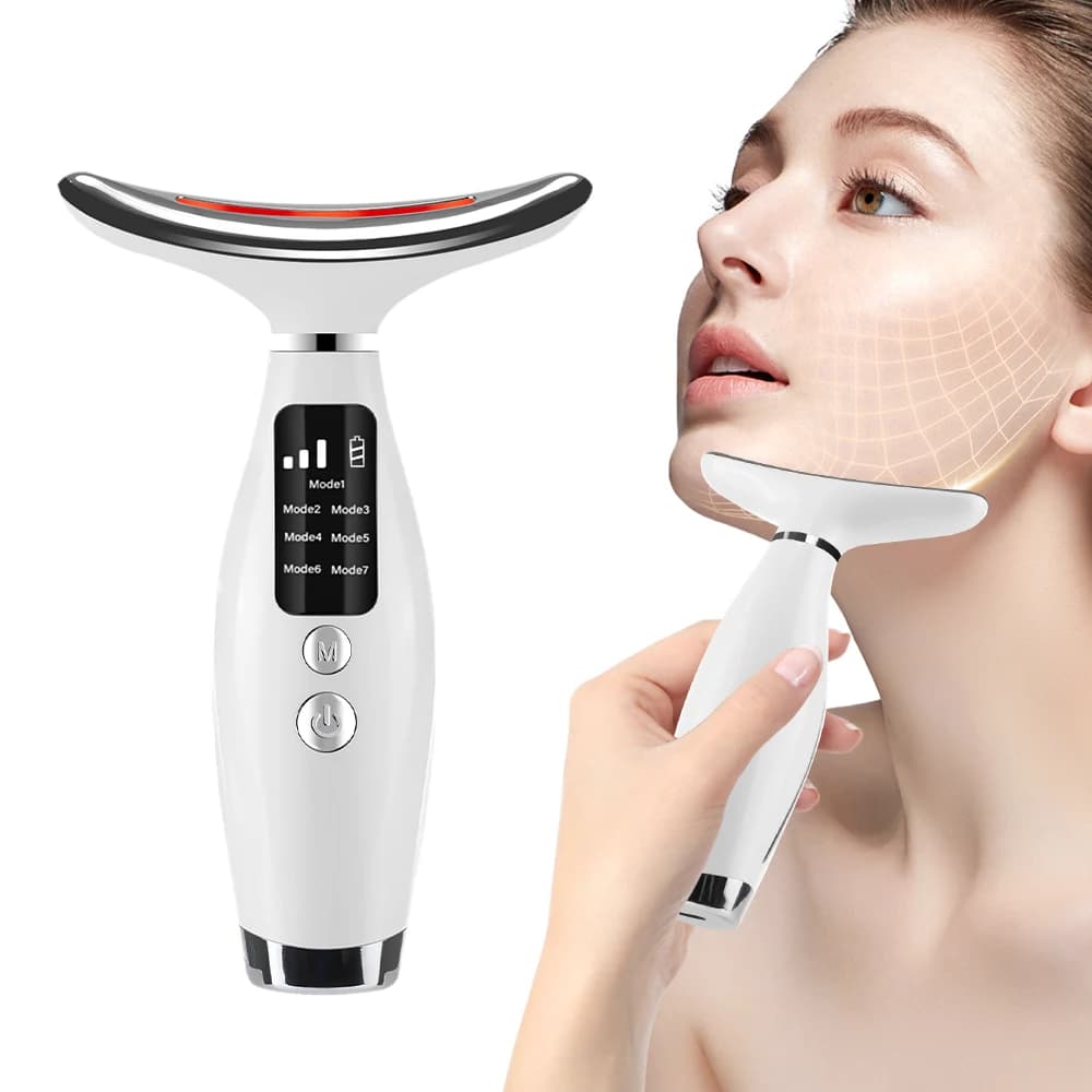 Neck Face Beauty Device Vibration Massage Facial Massager Lifting Tighten Skin Care Tool for Face and Neck Care Skindion 7 Modes