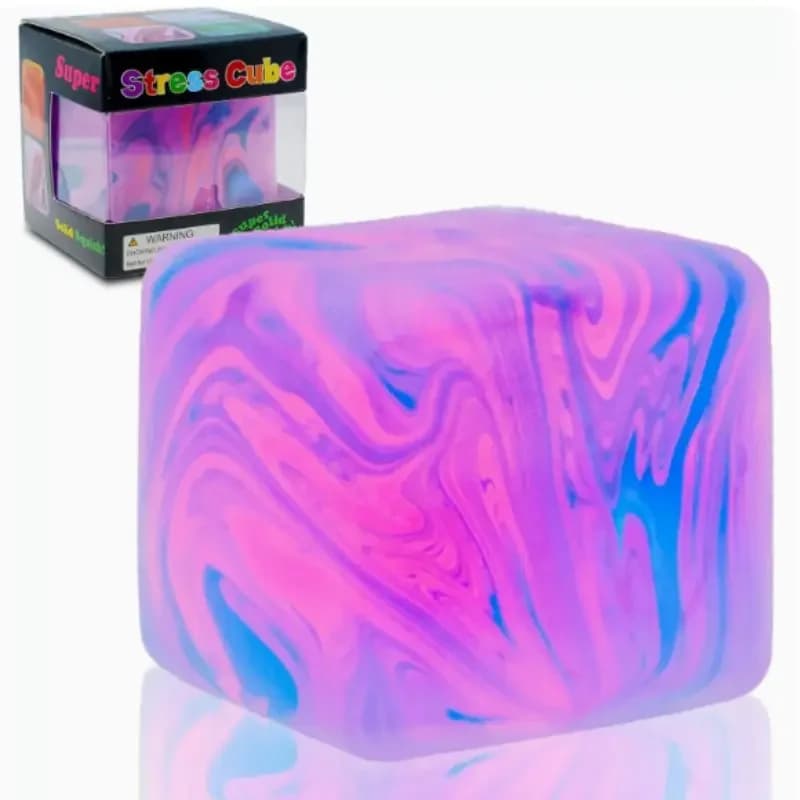 Squishy Cube & Ice Ball Fidget Toys, Stress Relief Set for Kids and Adults