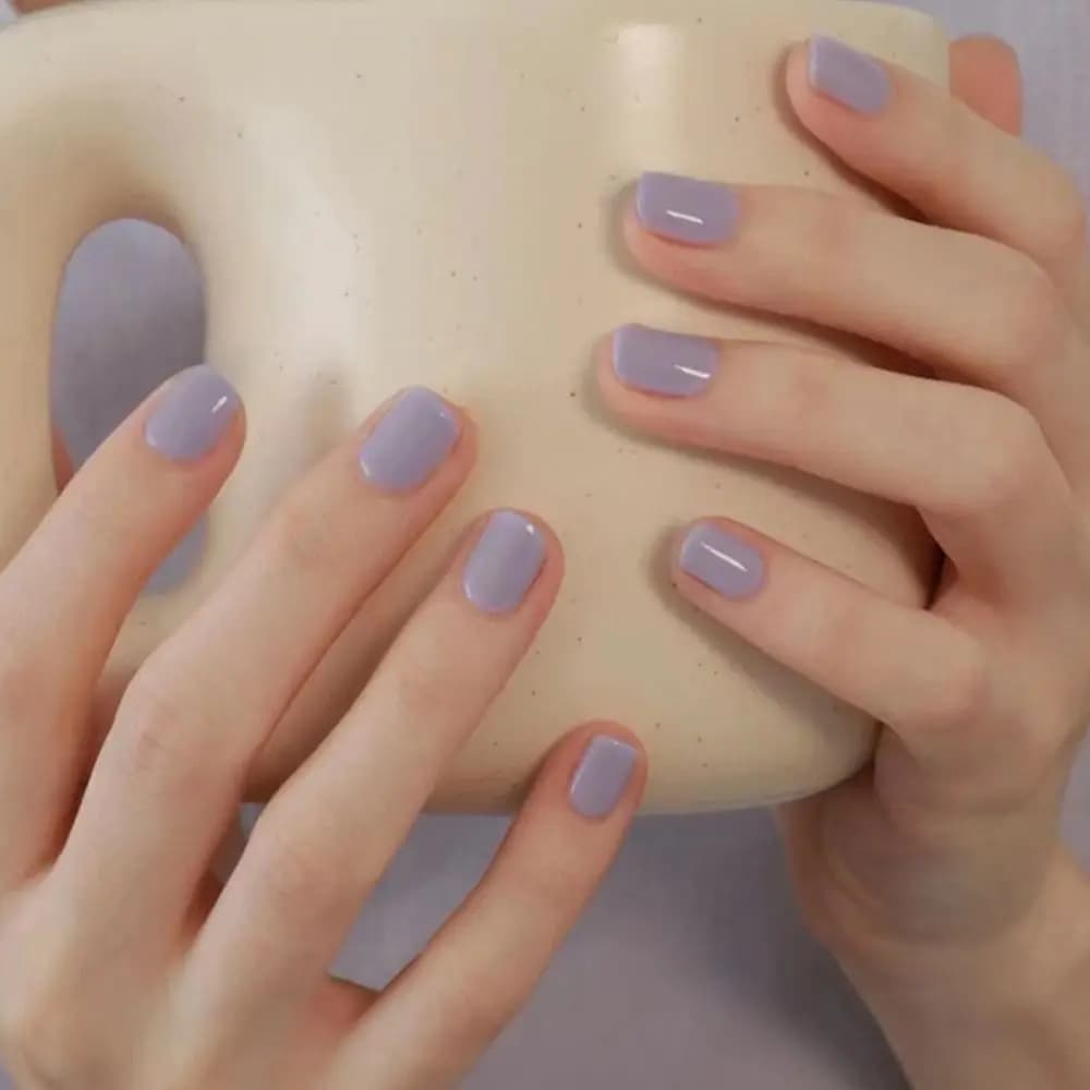 Fashion Short False Nails French Solid Color Fake Nails Full Cover Round Nail Tips for DIY