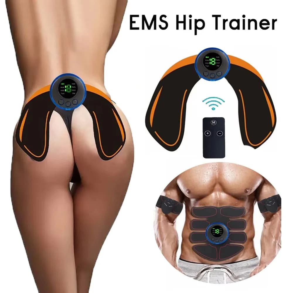 Electric Muscle Stimulator EMS Wireless Buttocks Hip Trainer Abdominal ABS Stimulator Fitness Body Slimming Massager