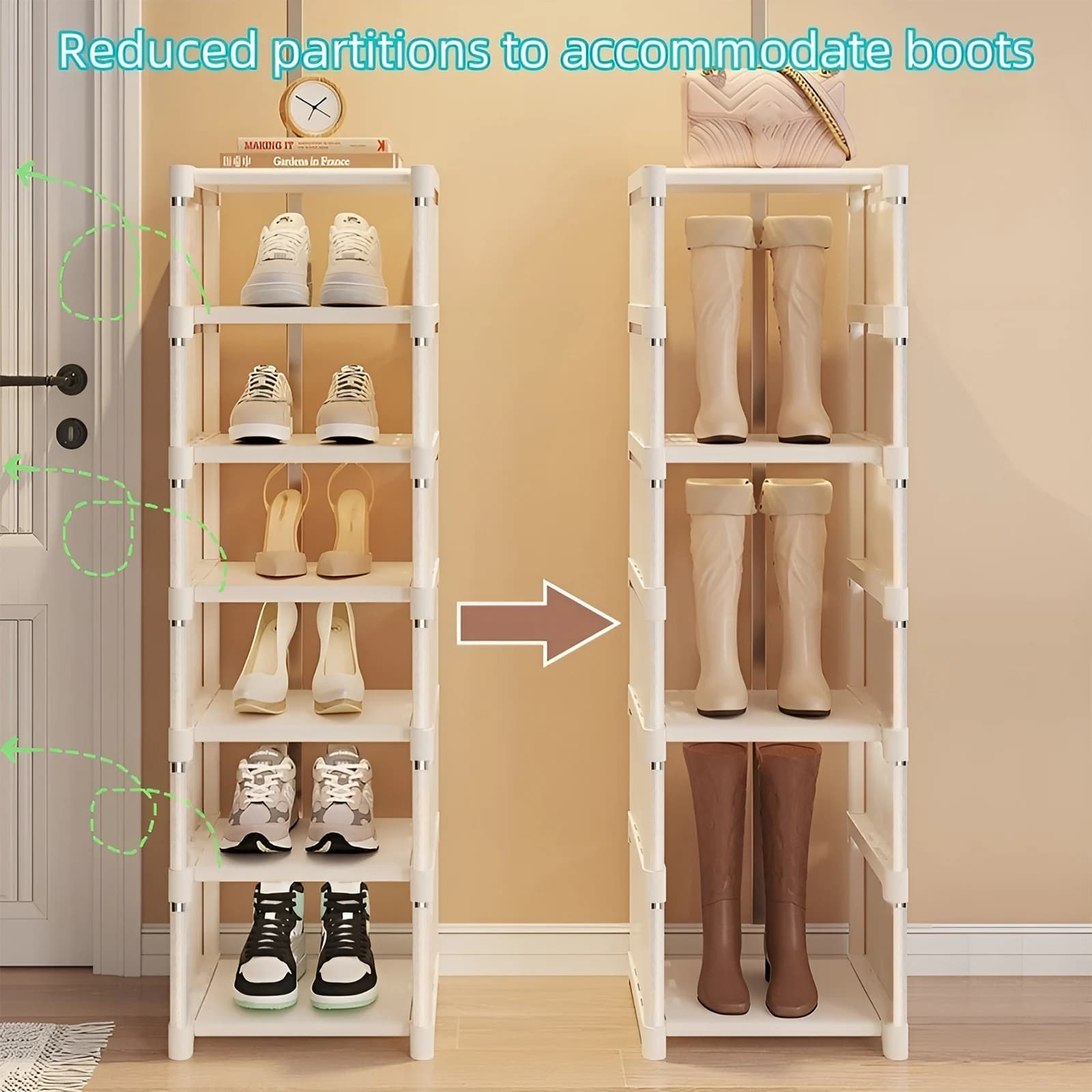 4/5/6/7/8 Tier Fabric Storage Shelf Simple Shoe Rack Organizer, Space Saving for Entryway Closet Home Organization