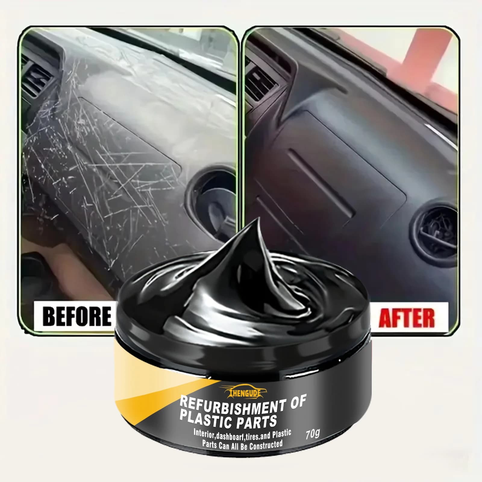 Car Plastic Repair Agent——Polishing Wax for Interior and Exterior Plastic, Scratch Repair and Anti-Aging Paste, Suitable for Tires