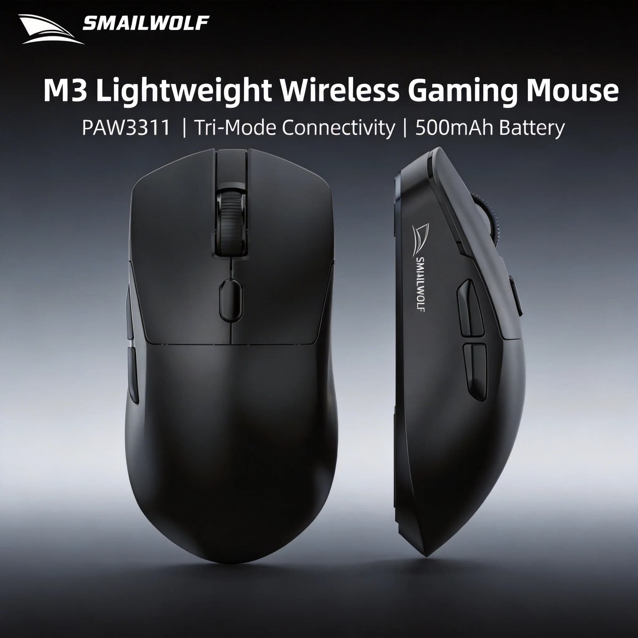 SMAILWOLF M3 PRO Wireless Bluetooth three-mode mouse E-sports gaming laptop desktop PAW3311 wired home Lightweight FPS