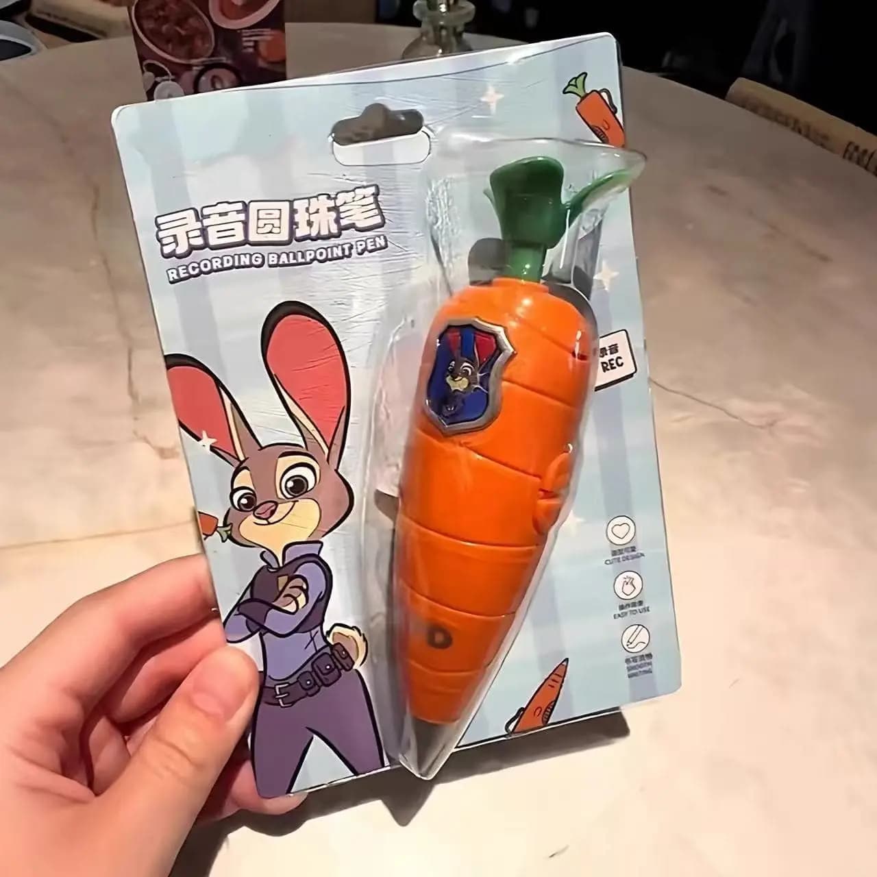 Hot Cartoon Zootopia  Merchandise Series Carrot Voice Recorder Pen Student Ballpoint Pen Multi-Function Recording Pen Girls Gift