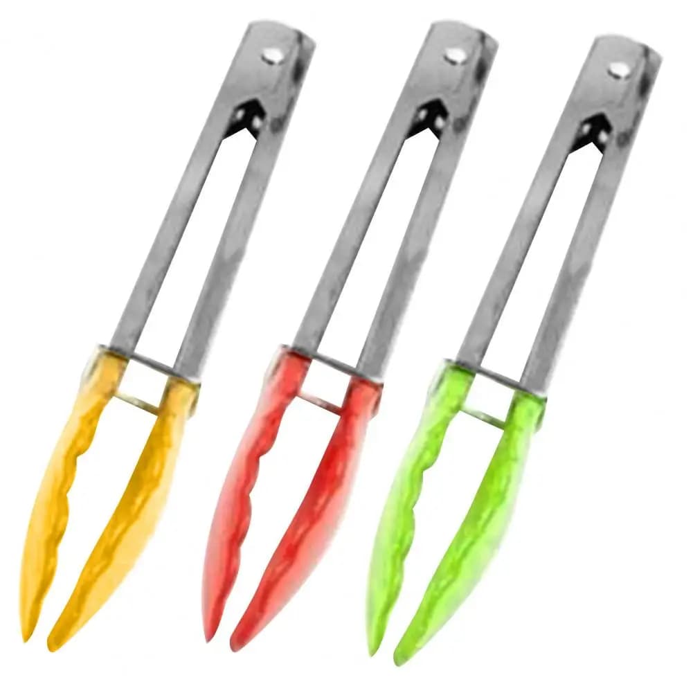 18cm Metal Silicone BBQ Tongs Food Serving Grill Food Tongs Stainless Steel Locking Cooking Tongs Tools Gadget For Home Kitchen