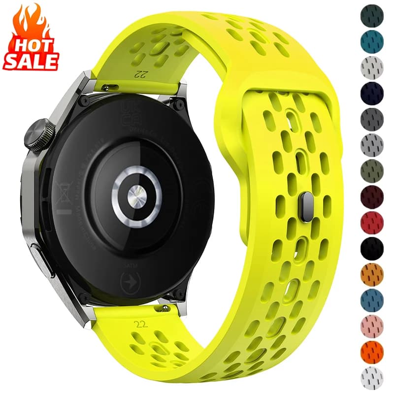 18mm 20mm 22mm Strap for Samsung Galaxy Watch 7 6 5 4 5Pro Classic Silicone Band for Huawei Watch GT6 Pro 46mm GT4/3Pro Bracelet