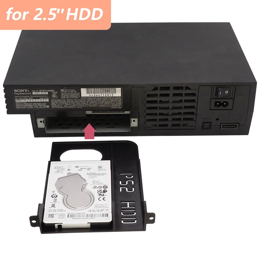 Bitfunx 2.5 Inch Hard Drive Bracket SATA HDD SSD 3D Printed Bracket For PlayStation 2 PS2 Fat SCPH-30000 and SCPH-50000 Console